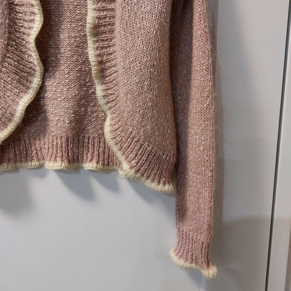 Mac & Jac  Acrylic/Cotton/Mohair Sweater - Light Pink/White - Size Medium - Picture 7 of 11